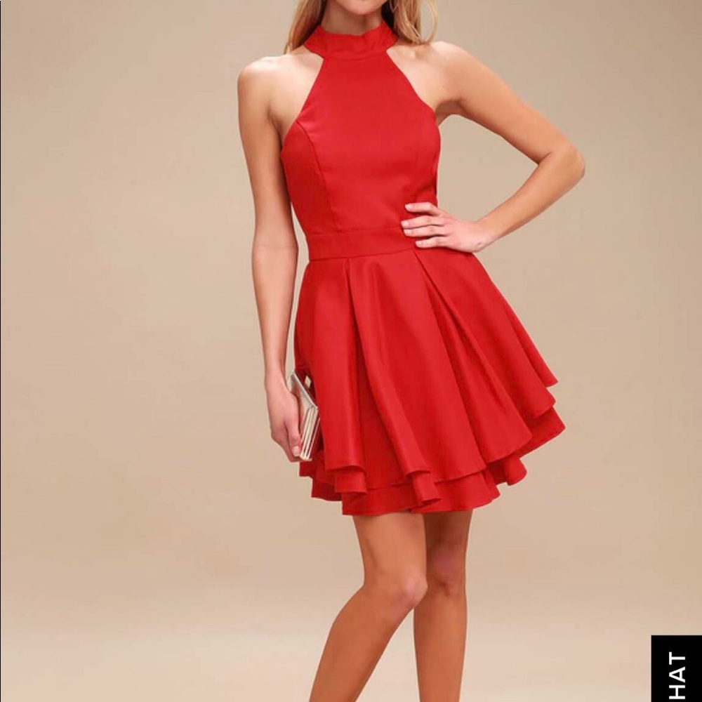 DRESS REHEARSAL RED SKATER DRESS